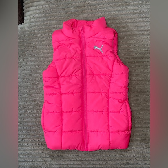 Puma Other - 🐈‍⬛🩷 PUMA Girls Hot Pink Puffer Vest | Size 5/6 | Trendy & Cozy